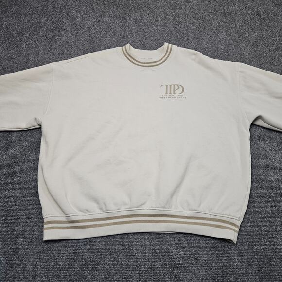 Taylor Swift Sweatshirt XL White Tortured Poets Department Album Merch Oversized - Picture 1 of 9
